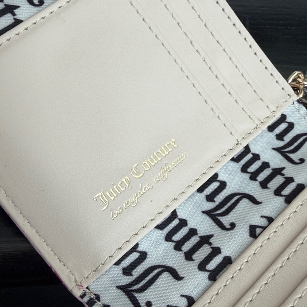 New Juicy Couture pink cherry print wallet clutch wristlet NWT snap envelope - Picture 7 of 8